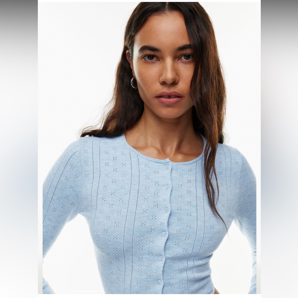 Aritzia Sunday Best New Izzy cardigan blue small